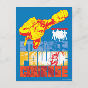 Justice League Strength. Ström. Mod. Tecken Vykort