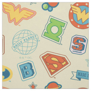 Justice League Superhjälte Märkes Mönster Tyg