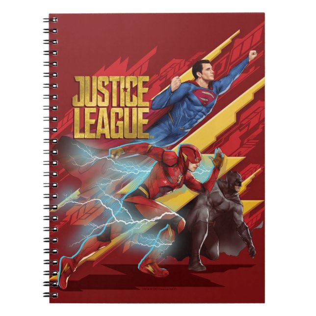 Justice League | Superman, Flash och Batman Badge Anteckningsbok Med Spiral (Framsidan)