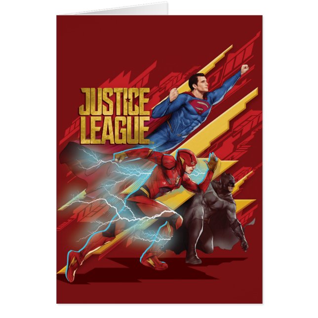 Justice League | Superman, Flash och Batman Badge Hälsningskort (Framsidan)