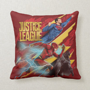 Justice League   Superman, Flash och Batman Badge Kudde