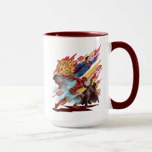 Justice League Superman, Flash och Batman Badge Mugg