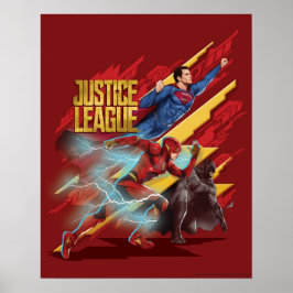 Justice League | Superman, Flash och Batman Badge Poster
