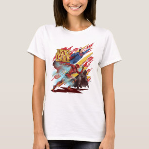 Justice League   Superman, Flash och Batman Badge T-shirt