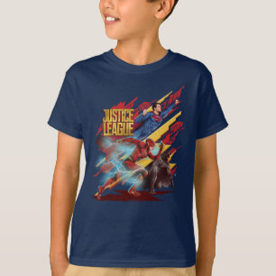 Justice League   Superman, Flash och Batman Badge Tee Shirt
