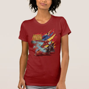 Justice League   Superman, Flash och Batman Badge Tee Shirt