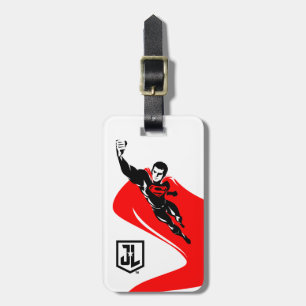 Justice League Superman Flies Noir Pop Art Bagagebricka