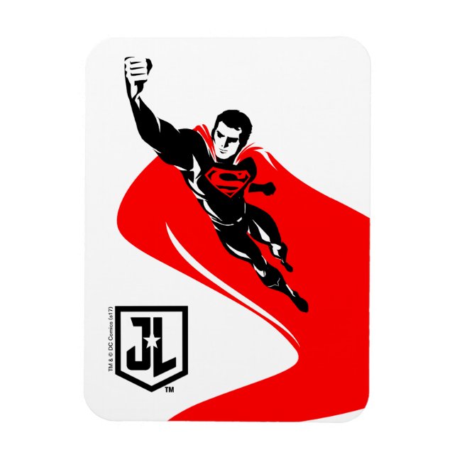 Justice League | Superman Flies Noir Pop Art Magnet (Vertikal)