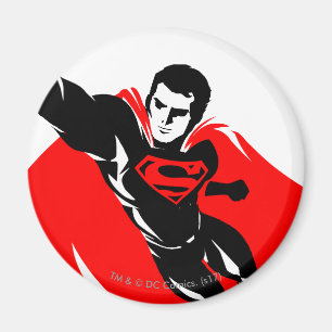 Justice League   Superman Flies Noir Pop Art Magnet
