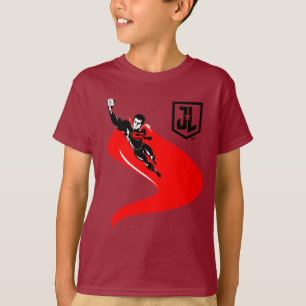 Justice League Superman Flies Noir Pop Art T Shirt