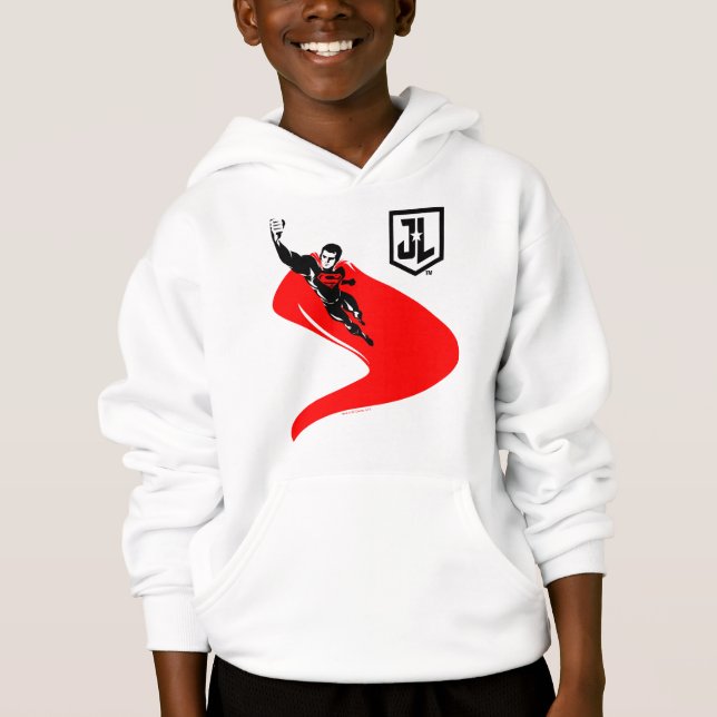 Justice League | Superman Flies Noir Pop Art Tröja (Framsida)