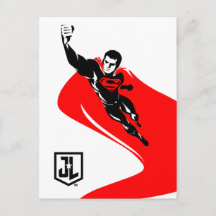 Justice League   Superman Flies Noir Pop Art Vykort
