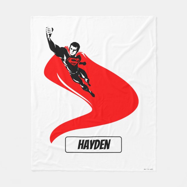 Justice League | Superman Flying Noir Pop Art Fleecefilt (Framsidan)