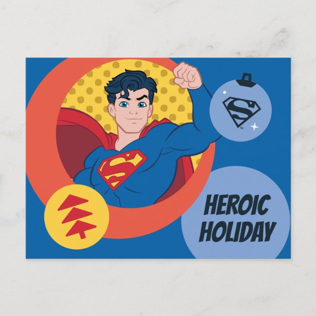 Justice League Superman Helgdag Bauble Helg Vykort (Framsida)