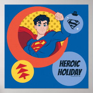 Justice League Superman Helgdag Bauble Poster