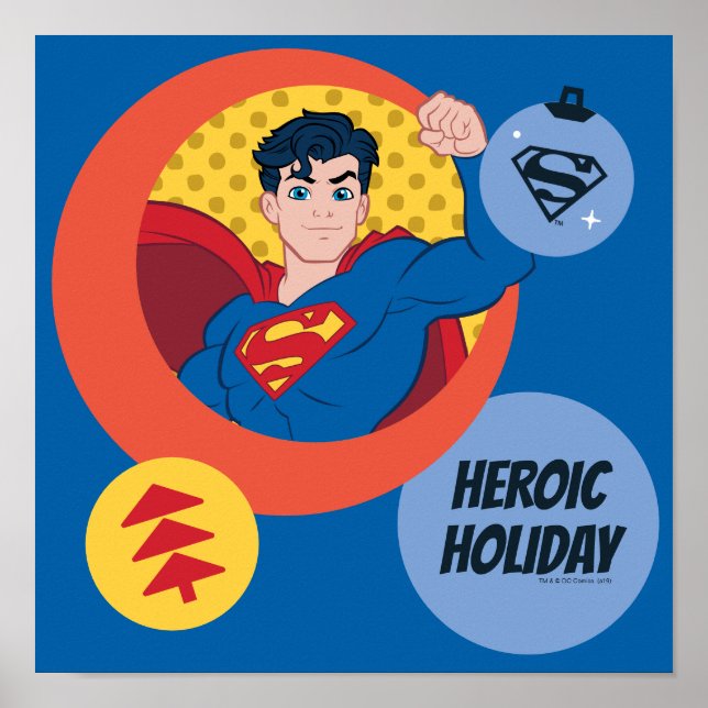 Justice League Superman Helgdag Bauble Poster (Framsidan)