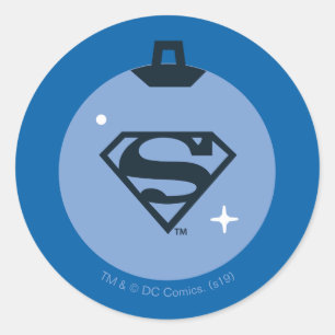 Justice League Superman Helgdag Bauble Runt Klistermärke
