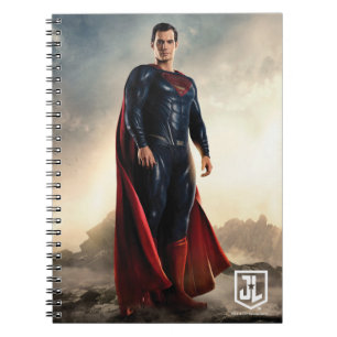 Justice League Superman On Battlefield Anteckningsbok Med Spiral