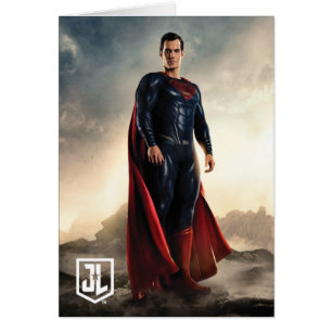 Justice League Superman On Battlefield Hälsningskort