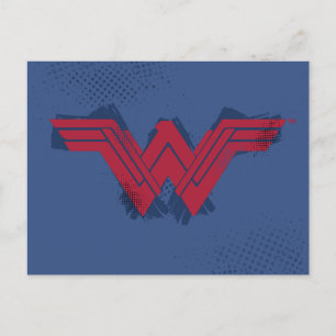 Justice League symbol för övergiven kvinna Vykort
