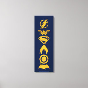 Justice League   Symboler för stiliserat team Canvastryck