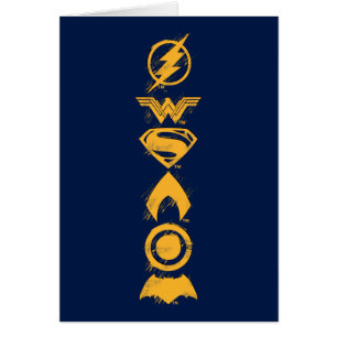 Justice League Symboler för stiliserat team Hälsningskort