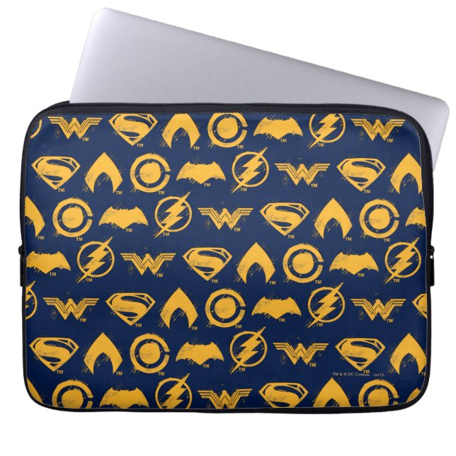 Justice League | Symboler för stiliserat team Laptop Fodral (Framsidan)