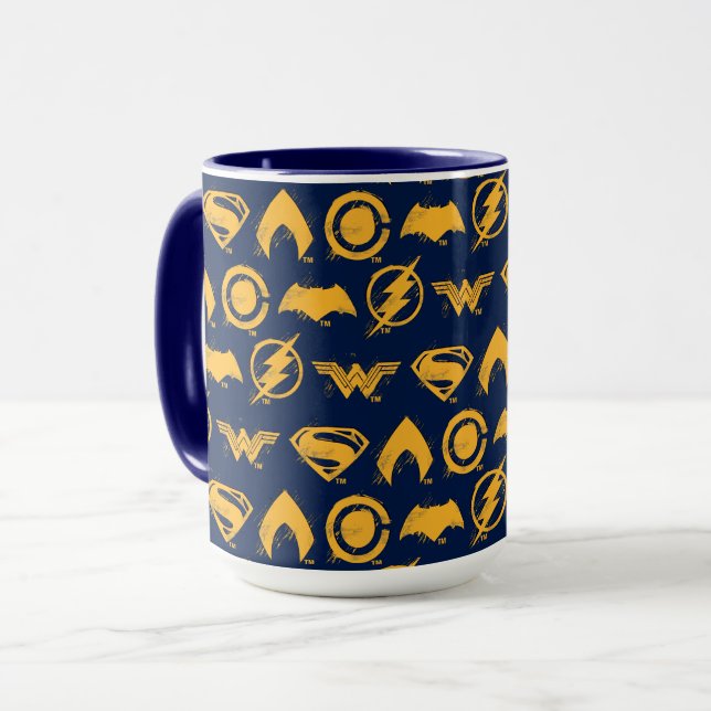Justice League | Symboler för stiliserat team Mugg (Framsida vänster)
