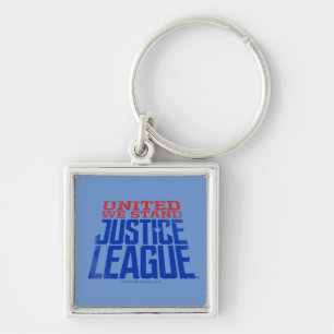 Justice League United we stand Graphic Fyrkantig Silverfärgad Nyckelring
