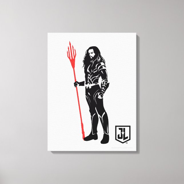 Justice League | Vattenmyntkonst i sjön Noir Canvastryck (Framsida)