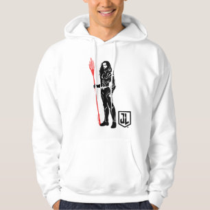 Justice League Vattenmyntkonst i sjön Noir Hoodie