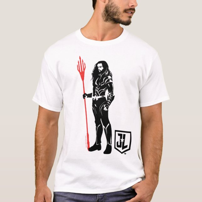 Justice League | Vattenmyntkonst i sjön Noir Tee (Framsida)