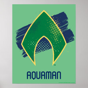 Justice League Vattensymbol för pensel och raste Poster