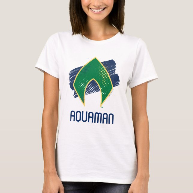 Justice League | Vattensymbol för pensel och raste Tee Shirt (Framsida)