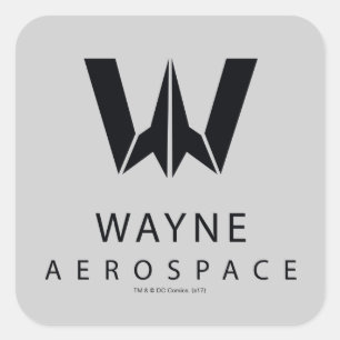 Justice League Wayne Aerospace Logotyp Fyrkantigt Klistermärke