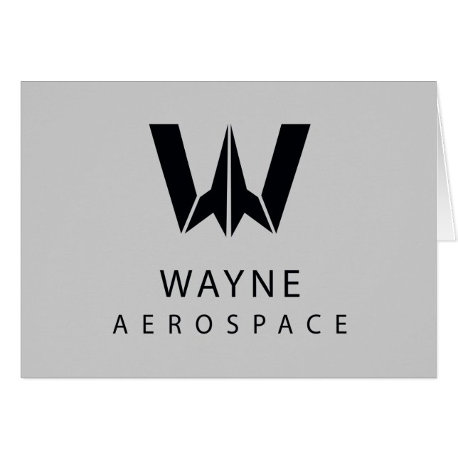 Justice League | Wayne Aerospace Logotyp Hälsningskort (Framsidan Horizontal)