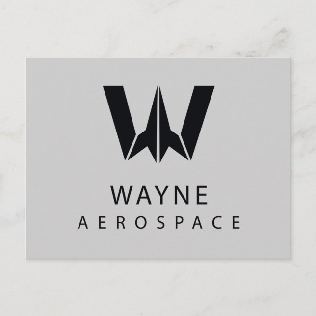 Justice League | Wayne Aerospace Logotyp Vykort (Framsida)