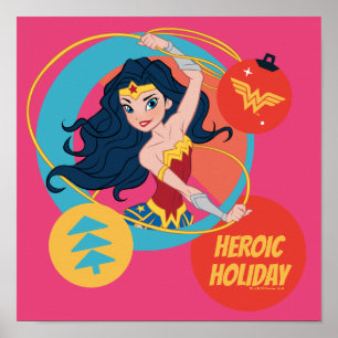Justice League Woman Helgdag Bauble Poster