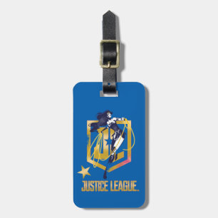 Justice League Woman JL Logotyp Pop Art Bagagebricka