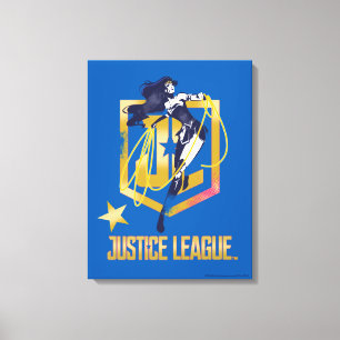 Justice League Woman JL Logotyp Pop Art Canvastryck