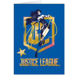 Justice League Woman JL Logotyp Pop Art Hälsningskort