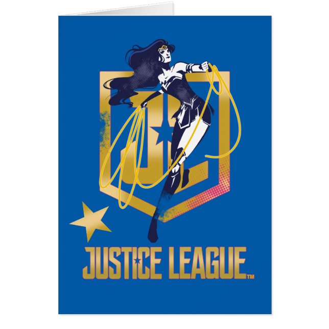 Justice League |  Woman JL Logotyp Pop Art Hälsningskort (Framsidan)