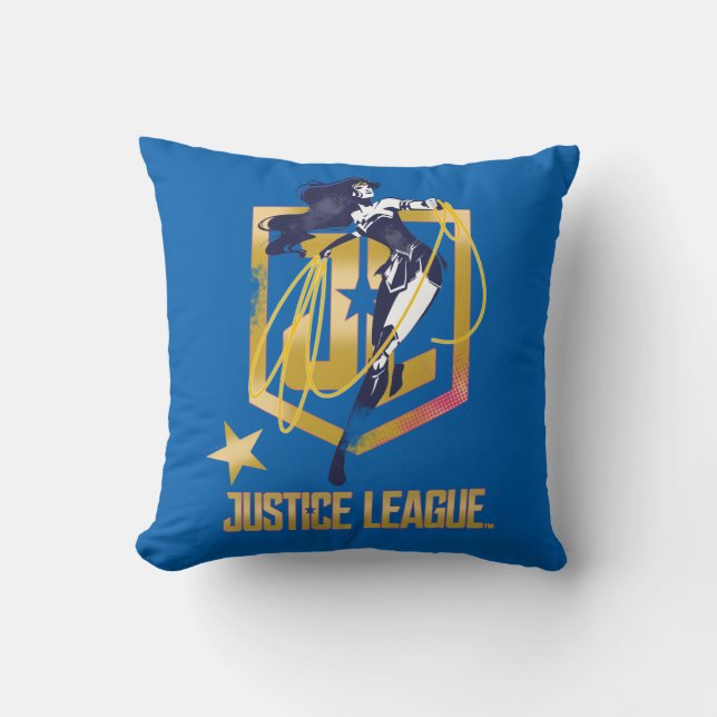 Justice League |  Woman JL Logotyp Pop Art Kudde (Framsida)