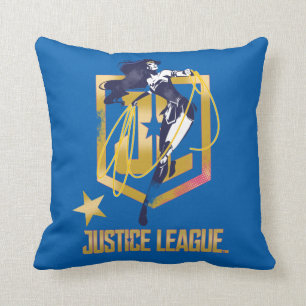 Justice League Woman JL Logotyp Pop Art Kudde