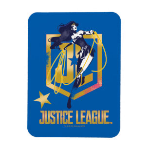 Justice League Woman JL Logotyp Pop Art Magnet