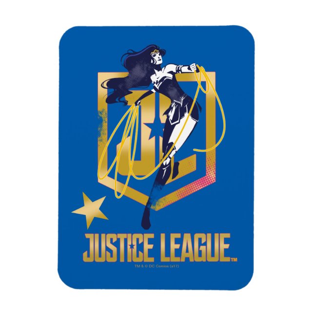 Justice League |  Woman JL Logotyp Pop Art Magnet (Vertikal)
