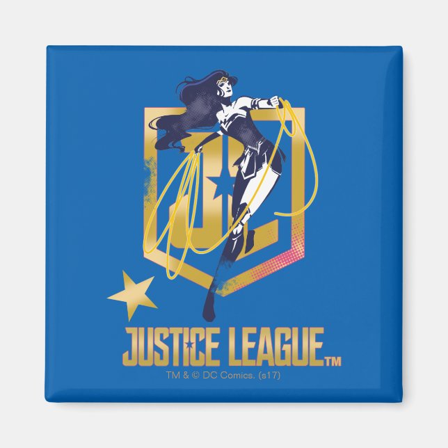 Justice League |  Woman JL Logotyp Pop Art Magnet (Framsidan)