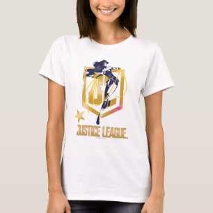 Justice League Woman JL Logotyp Pop Art T-shirt