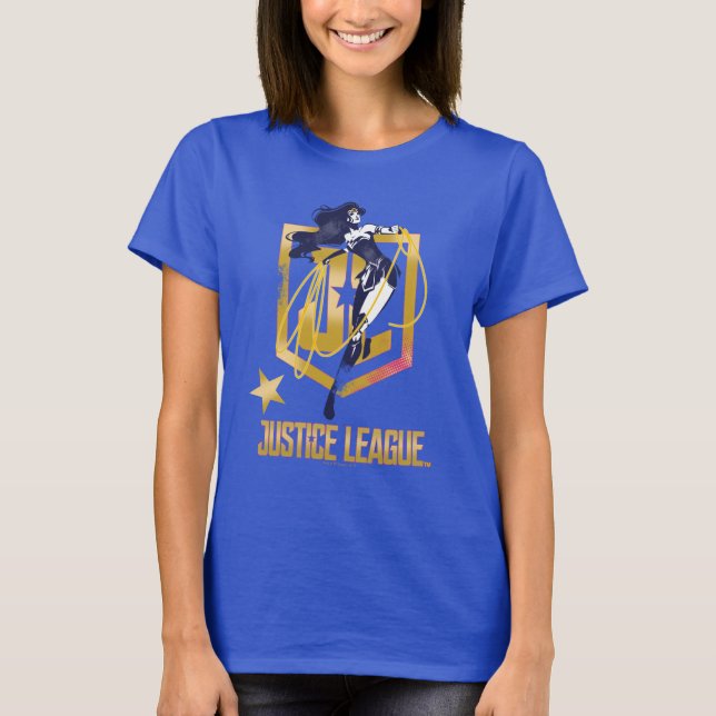 Justice League |  Woman JL Logotyp Pop Art Tee (Framsida)