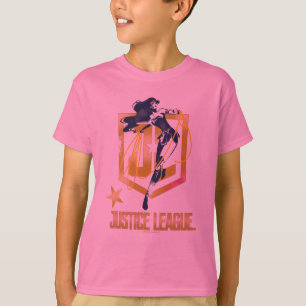 Justice League Woman JL Logotyp Pop Art Tee Shirt